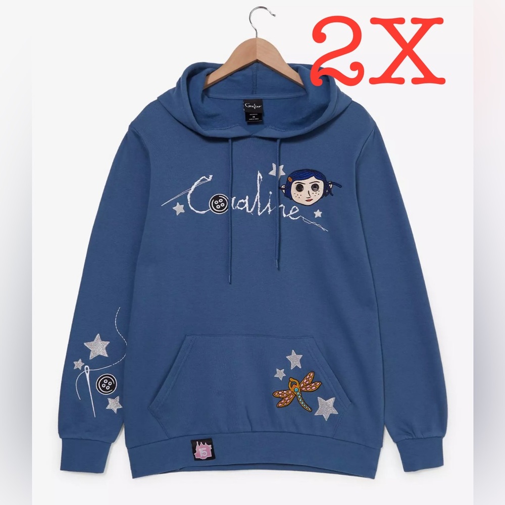 2X Coraline Icons Embroidered Hoodie